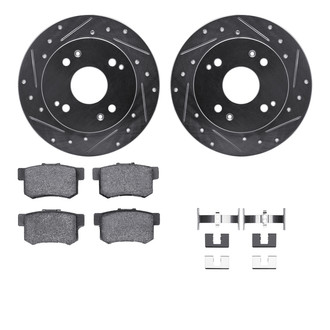 R1 Concepts® - Drilled and Slotted Rear Brake Kit with Optimum OE Pads
