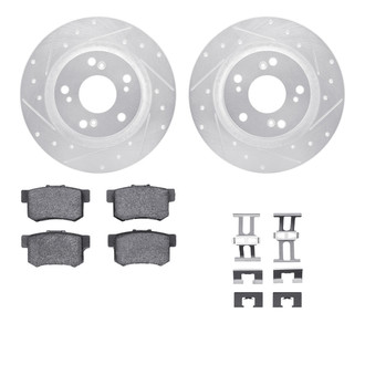 R1 Concepts® - Drilled and Slotted Rear Brake Kit with Optimum OE Pads