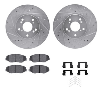 R1 Concepts® - Drilled and Slotted Front Brake Kit with 5000 OE Pads