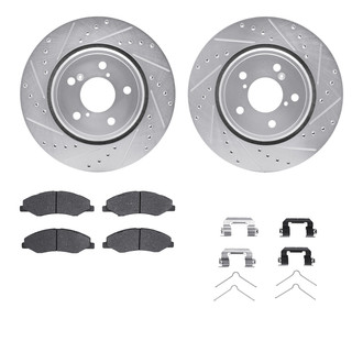 R1 Concepts® - Drilled and Slotted Front Brake Kit with Optimum OE Pads