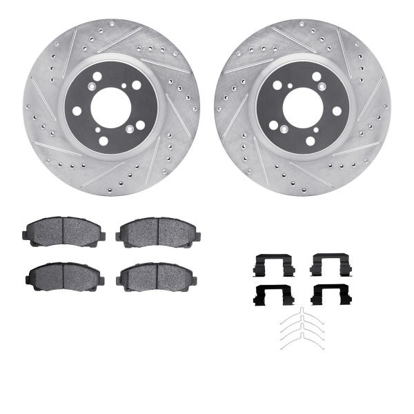  R1 Concepts® - Drilled and Slotted Front Brake Kit with 5000 OE Pads