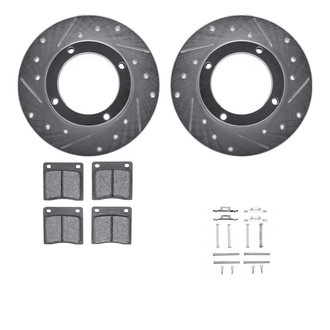 R1 Concepts® - Drilled and Slotted Front Brake Kit with Optimum OE Pads