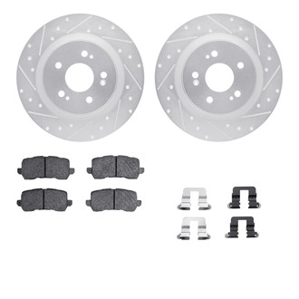 R1 Concepts® - Drilled and Slotted Rear Brake Kit with Optimum OE Pads