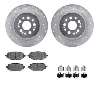 R1 Concepts® - Drilled and Slotted Rear Brake Kit with Optimum OE Pads