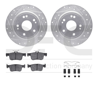 R1 Concepts® - Drilled and Slotted Rear Brake Kit with Optimum OE Pads