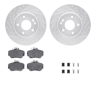 R1 Concepts® - Drilled and Slotted Front Brake Kit with Optimum OE Pads