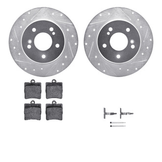 R1 Concepts® - Drilled and Slotted Rear Brake Kit with Optimum OE Pads