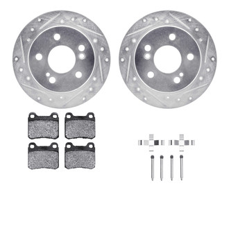 R1 Concepts® - Drilled and Slotted Rear Brake Kit with Optimum OE Pads
