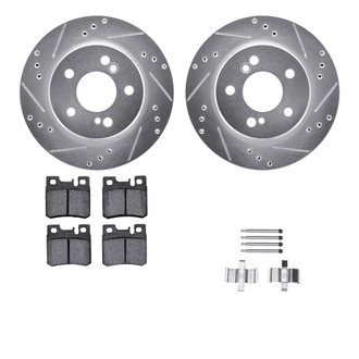 R1 Concepts® - Drilled and Slotted Rear Brake Kit with Optimum OE Pads