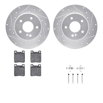 R1 Concepts® - Drilled and Slotted Rear Brake Kit with Optimum OE Pads