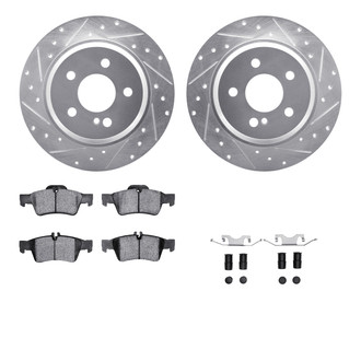 R1 Concepts® - Drilled and Slotted Rear Brake Kit with Optimum OE Pads