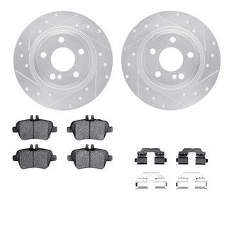 R1 Concepts® - Drilled and Slotted Rear Brake Kit with Optimum OE Pads