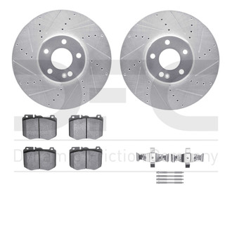 R1 Concepts® - Drilled and Slotted Front Brake Kit with Optimum OE Pads