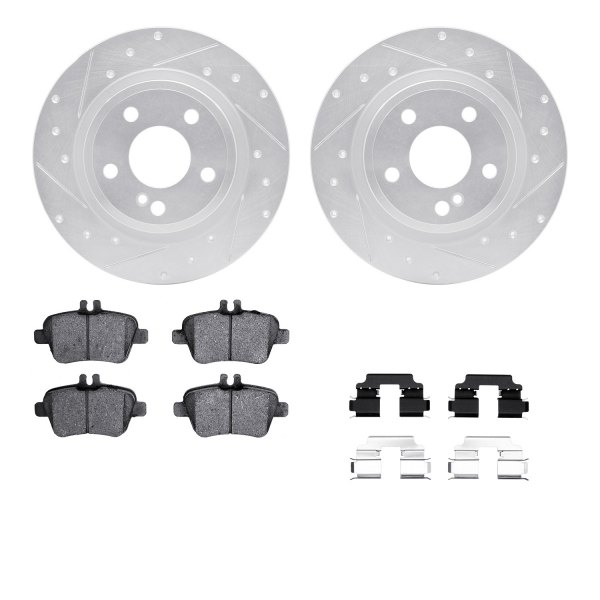  R1 Concepts® - Drilled and Slotted Rear Brake Kit with 5000 OE Pads