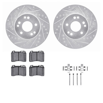 R1 Concepts® - Drilled and Slotted Front Brake Kit with Optimum OE Pads