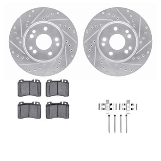 R1 Concepts® - Drilled and Slotted Front Brake Kit with Optimum OE Pads