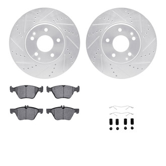 R1 Concepts® - Drilled and Slotted Front Brake Kit with Optimum OE Pads