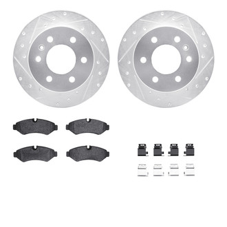 R1 Concepts® - Drilled and Slotted Rear Brake Kit with Optimum OE Pads