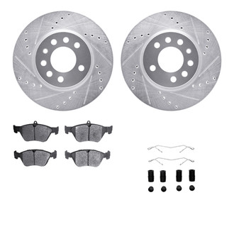 R1 Concepts® - Drilled and Slotted Front Brake Kit with Optimum OE Pads