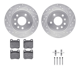 R1 Concepts® - Drilled and Slotted Rear Brake Kit with Optimum OE Pads