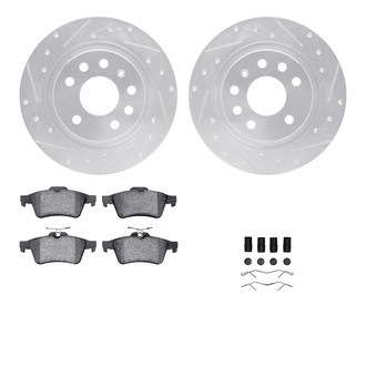 R1 Concepts® - Drilled and Slotted Rear Brake Kit with Optimum OE Pads