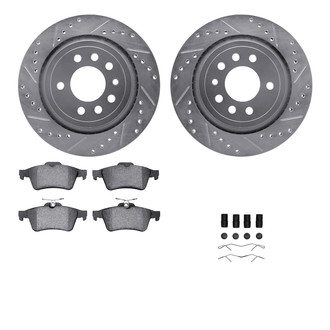 R1 Concepts® - Drilled and Slotted Rear Brake Kit with Optimum OE Pads