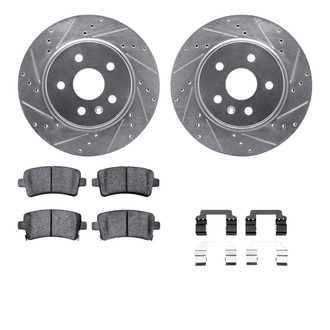 R1 Concepts® - Drilled and Slotted Rear Brake Kit with Optimum OE Pads