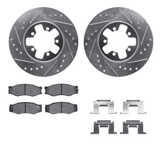 R1 Concepts® - Drilled and Slotted Front Brake Kit with Optimum OE Pads