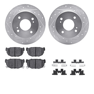R1 Concepts® - Drilled and Slotted Rear Brake Kit with Optimum OE Pads