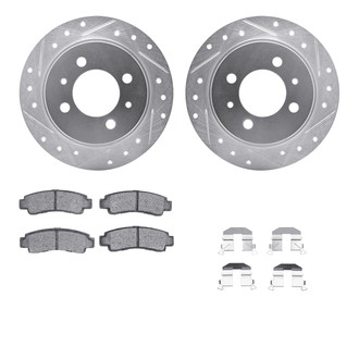 R1 Concepts® - Drilled and Slotted Rear Brake Kit with Optimum OE Pads