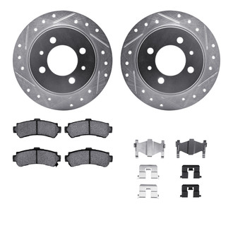 R1 Concepts® - Drilled and Slotted Rear Brake Kit with Optimum OE Pads