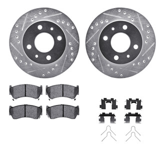 R1 Concepts® - Drilled and Slotted Front Brake Kit with Optimum OE Pads