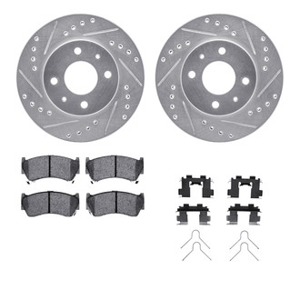 R1 Concepts® - Drilled and Slotted Front Brake Kit with Optimum OE Pads