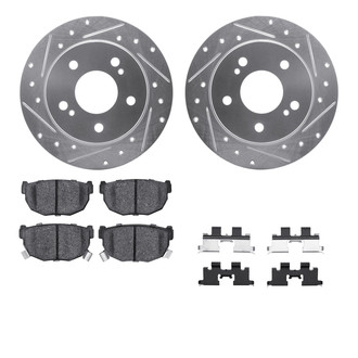 R1 Concepts® - Drilled and Slotted Rear Brake Kit with Optimum OE Pads