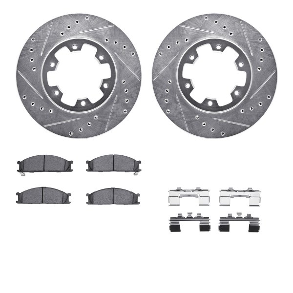  R1 Concepts® - Drilled and Slotted Front Brake Kit with 5000 OE Pads