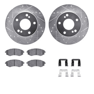 R1 Concepts® - Drilled and Slotted Front Brake Kit with Optimum OE Pads