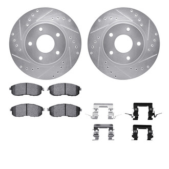 R1 Concepts® - Drilled and Slotted Front Brake Kit with Optimum OE Pads