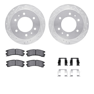 R1 Concepts® - Drilled and Slotted Rear Brake Kit with 5000 OE Pads
