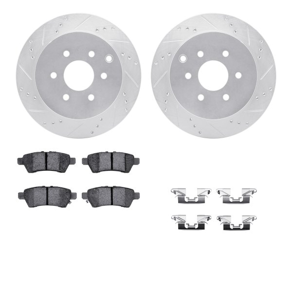  R1 Concepts® - Drilled and Slotted Rear Brake Kit with 5000 OE Pads