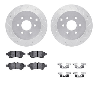R1 Concepts® - Drilled and Slotted Rear Brake Kit with 5000 OE Pads