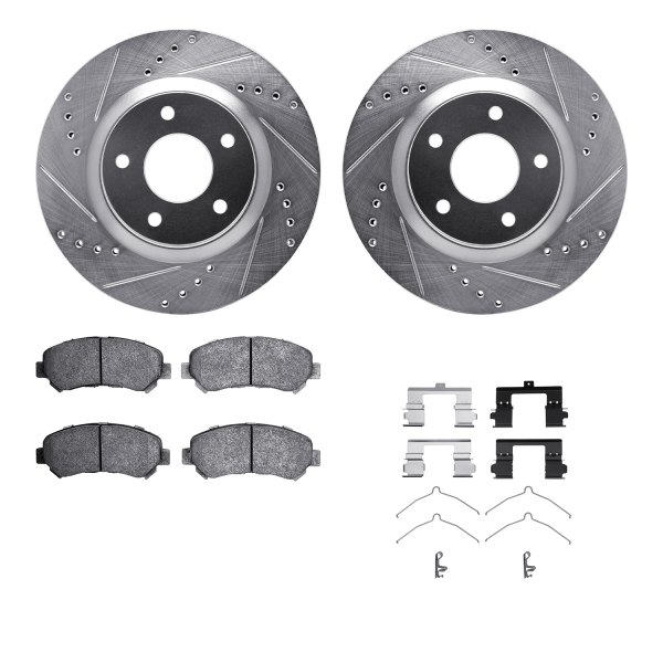  R1 Concepts® - Drilled and Slotted Front Brake Kit with 5000 OE Pads