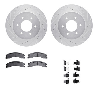 R1 Concepts® - Drilled and Slotted Front Brake Kit with 5000 OE Pads