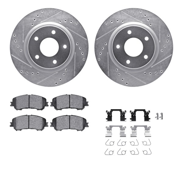  R1 Concepts® - Drilled and Slotted Front Brake Kit with 5000 OE Pads