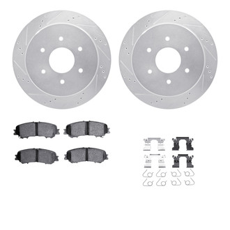 R1 Concepts® - Drilled and Slotted Rear Brake Kit with 5000 OE Pads