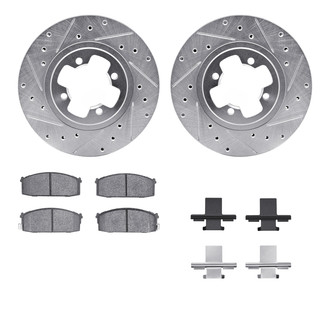 R1 Concepts® - Drilled and Slotted Front Brake Kit with Optimum OE Pads
