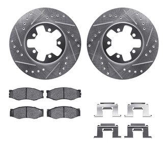 R1 Concepts® - Drilled and Slotted Front Brake Kit with Optimum OE Pads