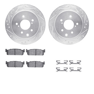 R1 Concepts® - Drilled and Slotted Rear Brake Kit with Optimum OE Pads