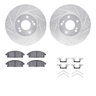 R1 Concepts® - Drilled and Slotted Front Brake Kit with Optimum OE Pads