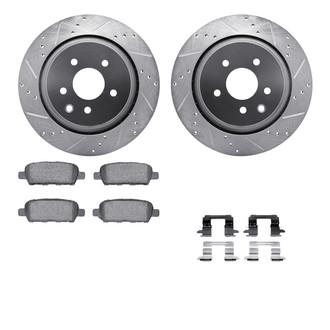 R1 Concepts® - Drilled and Slotted Rear Brake Kit with Optimum OE Pads