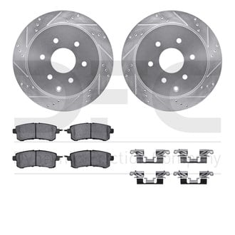 R1 Concepts® - Drilled and Slotted Rear Brake Kit with 5000 OE Pads